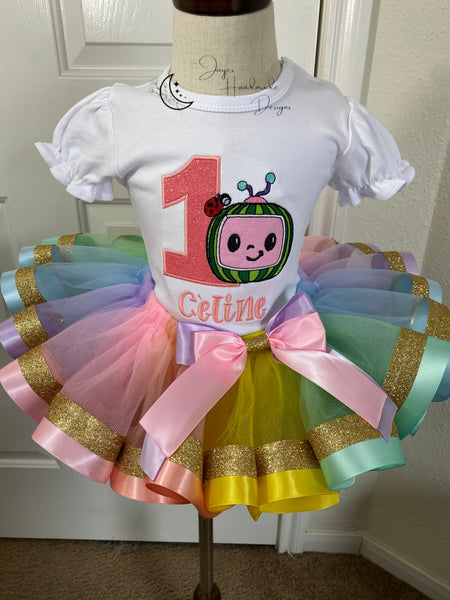 Cocomelon Rainbow Birthday Outfit