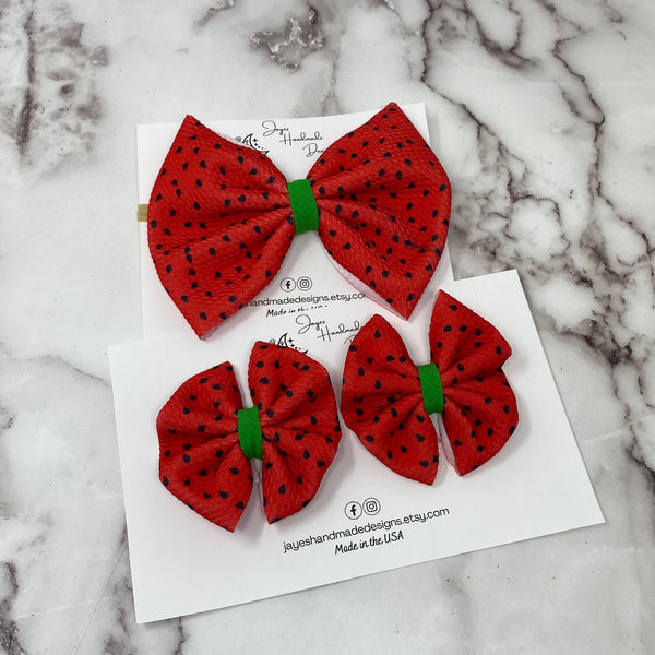 Watermelon Fabric Hair bow